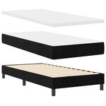 vidaXL Lit à ressorts avec matelas Noir 100 x 200 cm Velours