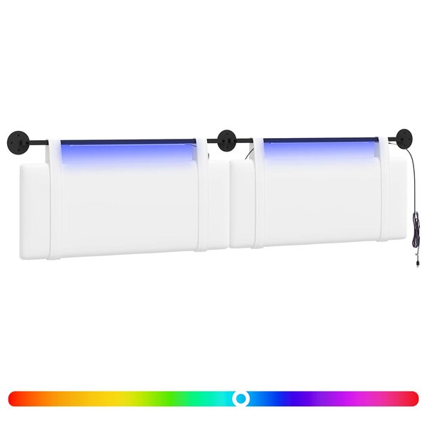 vidaXL Tête de lit suspendue Blanc Tissu
