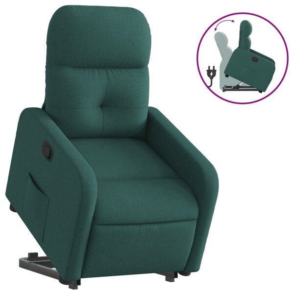 vidaXL Fauteuil inclinable vert foncé tissu