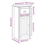 vidaXL Armoire de salle de bain BODO gris 44x30x90 cm