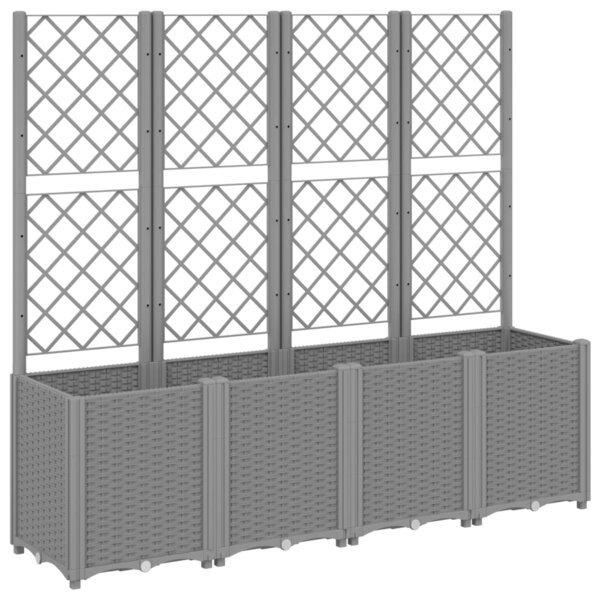 vidaXL Jardinière avec treillis gris clair 160x40x140 cm PP
