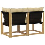 vidaXL Canapé d’extérieur milieu et coin avec coussin 2 Pièce Blanc