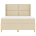 vidaXL Lit à ressort avec matelas Crème 140x200 cm Tissu