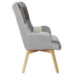 Fauteuil patchwork -Tissu  Gris - L 65 x P 74 x H 100 cm - HELSINKI