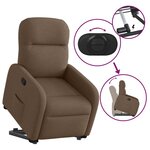 vidaXL Fauteuil inclinable Marron Tissu