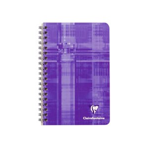Clairefontaine : répertoire libre à spirales 11x17 cm petits carreaux - violet