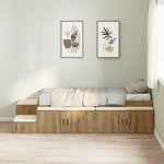 vidaXL Lit de rangement Artisan en chêne 75x190 cm