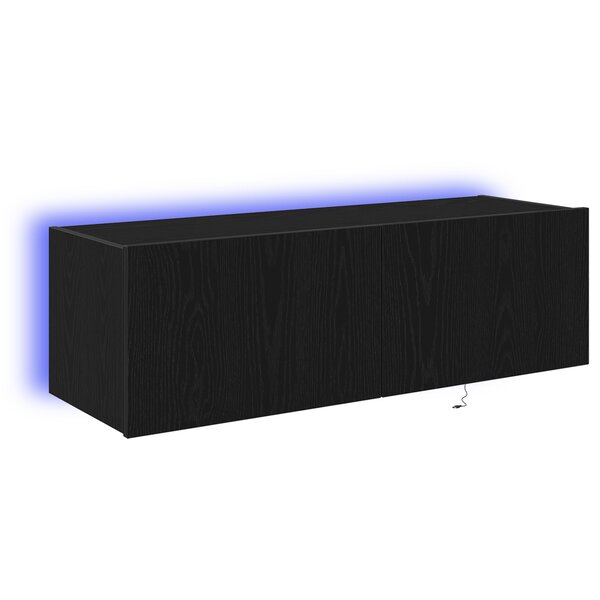 Meuble TV vidaXL avec éclairage LED Chêne noir 100x35x31 cm