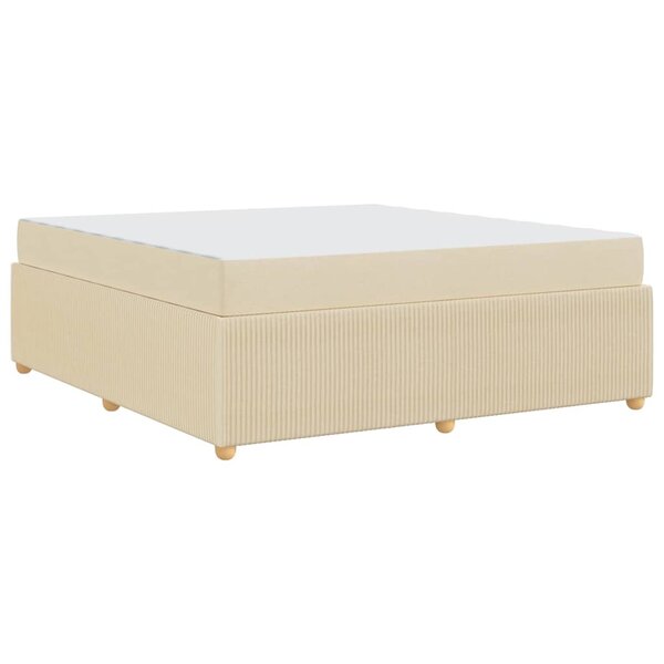 vidaXL Cadre de lit avec matelas avec matelas Crème 180 x 200 cm tissu