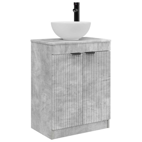 vidaXL Meuble de salle de bain avec évier Gris béton 54 x 35 x 83 cm