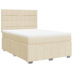 vidaXL Sommier à lattes de lit avec matelas Crème 140x200 cm Tissu