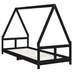 vidaXL Cadre de lit pour enfants noir 80x200 cm bois de pin massif