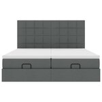 VidaXL Cadre de lit ottoman avec matelas gris foncé 180x200cm tissu