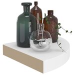 vidaXL Étagères d'angle flottantes 2 Pièces blanc 25x25x3 8 cm MDF