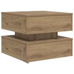 vidaXL Table basse avec lumières LED chêne artisanal 50x50x40 cm
