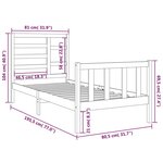 vidaXL Cadre de lit Blanc Bois massif 75x190 cm Petit simple