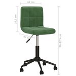 vidaXL Chaises pivotantes à manger lot de 2 vert foncé velours