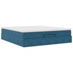 VidaXL Cadre de lit ottoman avec matelas bleu foncé 180x200 cm velours