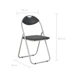 vidaXL Chaises pliantes à manger lot de 6 noir similicuir
