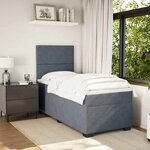 vidaXL Sommier à lattes de lit avec matelas Gris foncé 100x200 cm