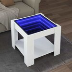 vidaXL Table basse avec LED blanc 53x53x45 cm bois d'ingénierie