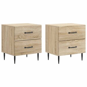 vidaXL Cabinet de chevet 2 Pièces Chêne Sonoma 43 x 34 5 x 47 5 cm