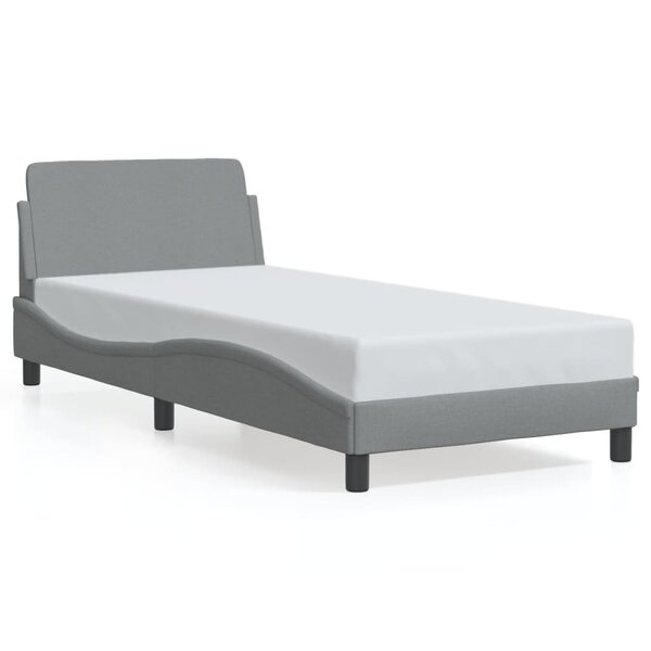 vidaXL Cadre de lit sans matelas gris clair 90x200 cm tissu