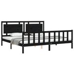 vidaXL Cadre de lit sans matelas noir 200x200 cm bois massif de pin