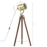 vidaXL Lampadaire à trépied bois de manguier massif 97 cm