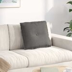vidaXL Coussin de Dos Gris clair 50 x 45 cm Tissu en velours côtelé