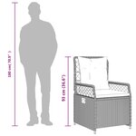 vidaXL Ensemble à manger de jardin 3Pièces coussins gris clair poly rotin