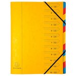 Trieur Agrafé Avec Élastiques 12 Compartiments - Jaune - X 8 - Exacompta