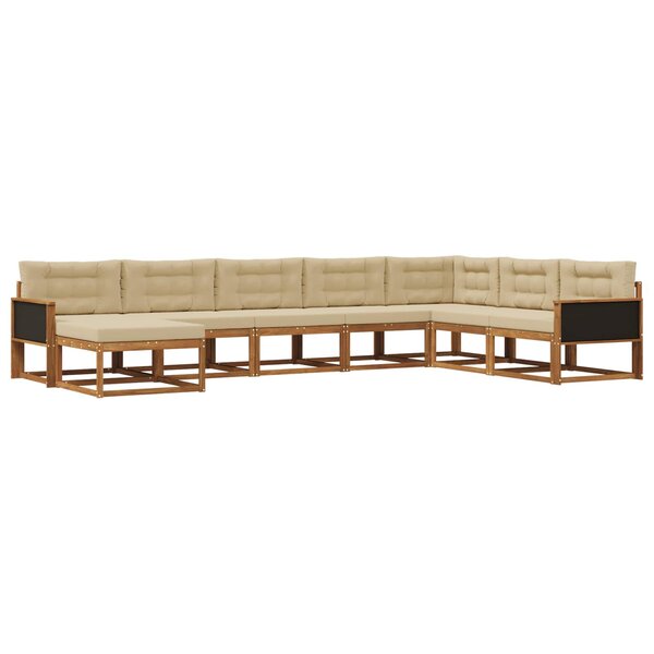 vidaXL Ensemble de canapés d'extérieur 8 pc Naturel et Beige