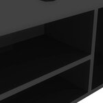 vidaXL Banc à chaussures coussin Noir brillant Bois d'ingénierie