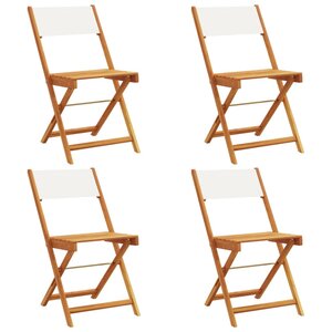 vidaXL Chaises de jardin pliantes lot de 4 tissu et bois massif