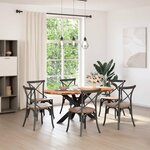 vidaXL Dessus de table 180x90x4 cm bois de chêne massif ovale