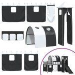 vidaXL Lit mezzanine pour enfants Noir 99 5 x 200 cm Métал