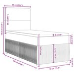 vidaXL Sommier à lattes de lit avec matelas bleu 90x190 cm velours