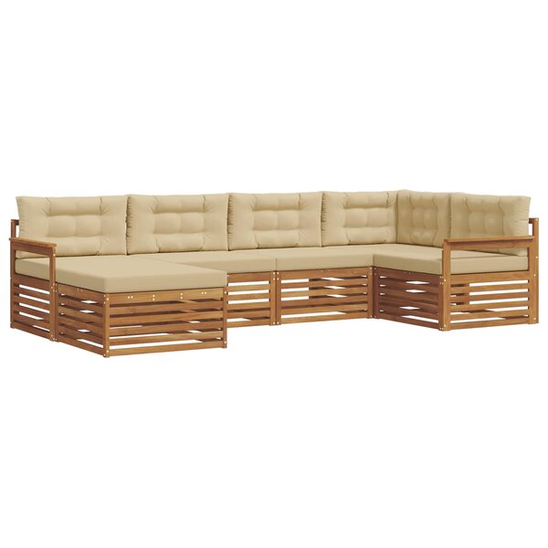 vidaXL Ensemble de canapés d'extérieur 6 Pièces Naturel et Beige