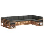 vidaXL Ensemble de canapés d'extérieur 10 pc Naturel et Anthracite