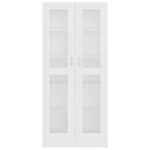 Vidaxl armoire à vitrine blanc 82 5x30 5x185 5 cm aggloméré