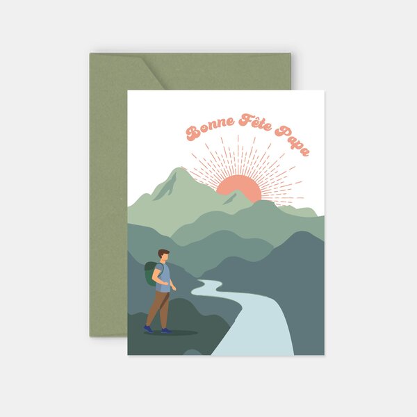 Carte fêtes des pères - montagne