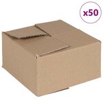 vidaXL Boîte Pliable avec stockage 50 Pièces Marron 15 x 15 x 8 cm Carton