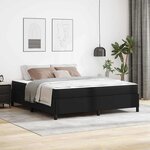 vidaXL Cadre de lit avec matelas Noir 180 x 200 cm Faux cuir