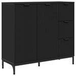 vidaXL Buffet avec tiroir Noir 89 5 x 33 x 82 cm Bois d'ingénierie