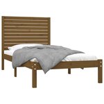vidaXL Cadre de lit sans matelas marron miel 100x200 cm bois massif