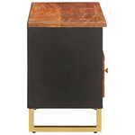 vidaXL Meuble TV marron et noir 100x33 5x46 cm bois massif de manguier
