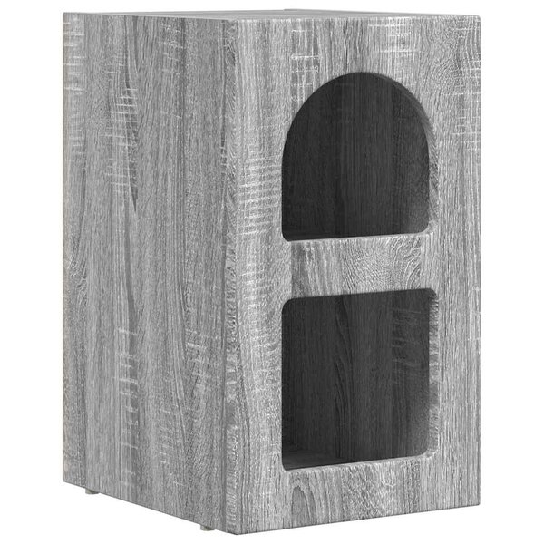 vidaXL Table de chevet Gris Sonoma 29 5 x 35 x 50 cm Bois d'ingénierie