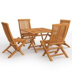 vidaXL Ensemble à manger de jardin 5 Pièces Bois de teck massif