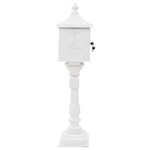 Boîte aux lettres sur pied aluminium vintage antirouille blanc 02_0041552